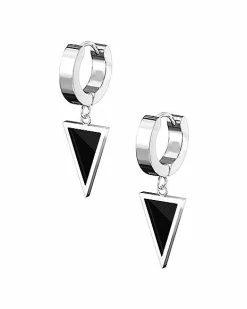 Promo 💯 Black Triangle Dangle Huggie Hoop Earrings - 20 Gauge ✔️