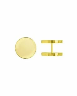 Budget 🔥 Round Goldtone Fake Plugs - 18 Gauge 🎁