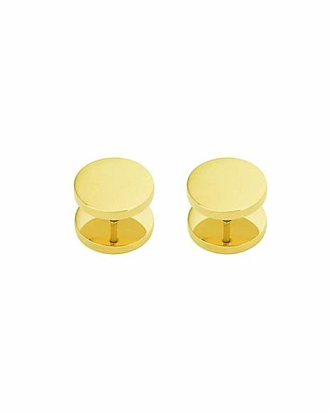 Budget π₯ Round Goldtone Fake Plugs - 18 Gauge π - Image 2