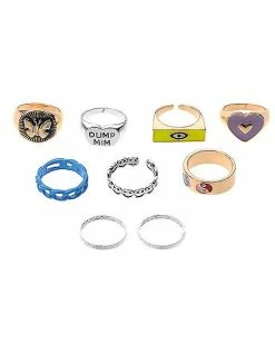 Top 10 🎉 Multi-Pack Dump Him Heart Rings - 9 Pack 😀