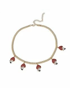 Brand new 🎉 Mushroom and Pearl Effect Charm Choker Necklace ⌛