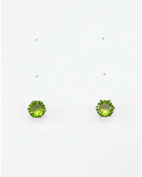 Discount π₯° Peridot Semi-Precious August Birthstone Stud Earrings π