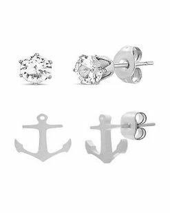 Best reviews of 🧨 Multi-Pack CZ Anchor Stud Earrings 2 Pair - 20 Gauge 🥰
