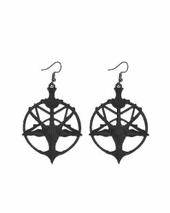 Buy 💯 Pentagram Baphomet Dangle Earrings 👍