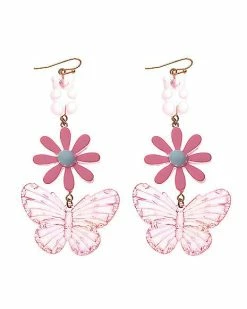Flash Sale 😉 Teddy Bear Flower Butterfly Dangle Earrings 🔔