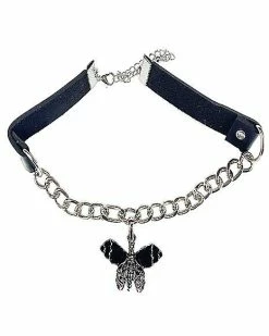 Best Sale ✨ Black Moth Pendant Chain Choker Necklace ❤️