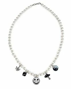 Alternative view of Cheap 🤩 Weed Leaf Smiley Face Mushroom Charm Necklace ✨