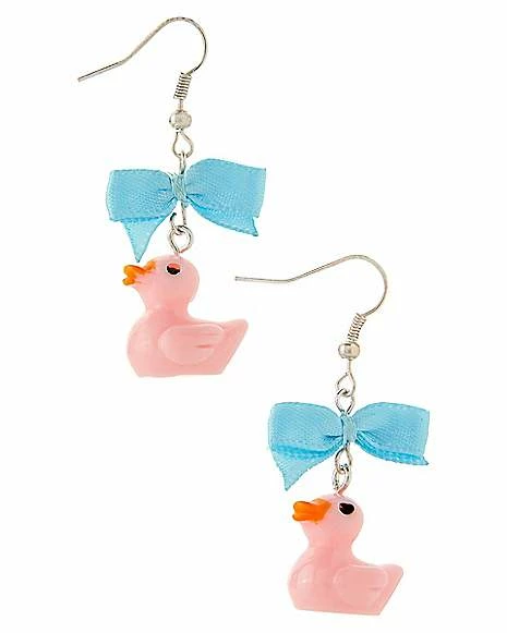 Cheap β Pink Duck and Blue Bow Dangle Earrings π€© 3 Cheap β Pink Duck and Blue Bow Dangle Earrings π€©