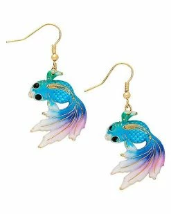 Top 10 ❤️ Beta Fish Dangle Earrings ✨