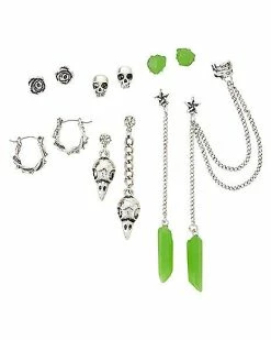 Brand new 🎁 Multi-Pack Claw Rose Skull Stud and Dangle Earrings - 6 Pair 🔔