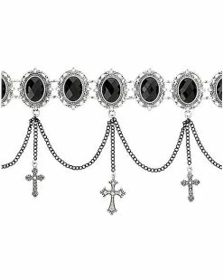 Best Sale ⭐ Black Gothic Cross Drop Chain Choker Necklace 🔔