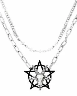 Discount 🎉 Baphomet Double Row Chain Choker Necklace 👏