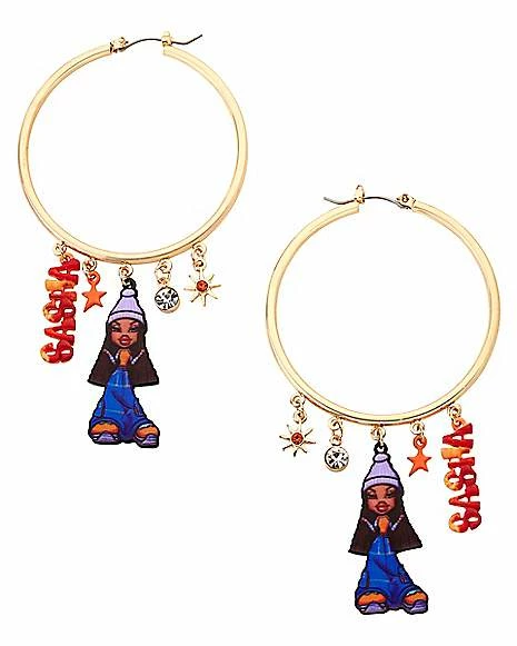 Budget ๐ Bratz Sasha Hoop Dangle Earrings โ๏ธ 3 Budget ๐ Bratz Sasha Hoop Dangle Earrings โ๏ธ