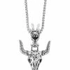 Top 10 🔔 Bull Skull Pendant Chain Necklace 🔥 -Sun & Moon-shop 03989498 a