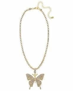 Cheap 🤩 CZ Butterfly Double Chain Necklace 💯 9 Cheap 🤩 CZ Butterfly Double Chain Necklace 💯 -Sun & Moon-shop 03989530 d