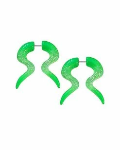 Cheapest ⭐ Green Glitter Fake Spiral Tapers - 18 Gauge 🥰