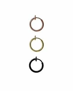 New ✨ Multi-Pack Silver Gold and Rose Goldtone Faux Hoops - 3 Pack ✨