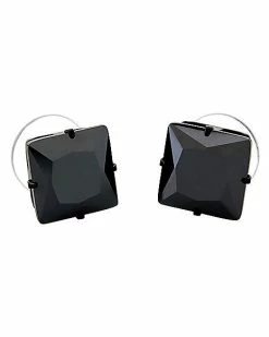 Budget 😉 CZ Black Square Stud Earrings ⌛