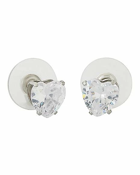 Outlet π CZ Heart Stud Earrings - 20 Gauge π 3 Outlet π CZ Heart Stud Earrings - 20 Gauge π