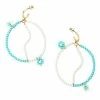 Deals 😀 Yin Yang Flower Dangle Half Hoop Earrings 👏 -Sun & Moon-shop 04109252 a