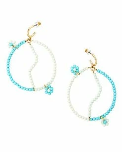 Deals 😀 Yin Yang Flower Dangle Half Hoop Earrings 👏