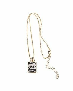 Deals 🥰 Goldtone Black and White Evil Eye Pendant Necklace 🎉