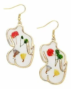 Best deal 👏 Flower Body Outline Dangle Earrings 🔔