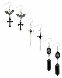 Best Sale 🛒 Multi-Pack Sword and Stone Dangle Earrings- 3 Pack 💯