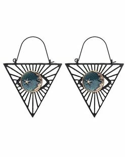 Budget 🤩 Celestial Inverted Triangle Dangle Earrings ⭐
