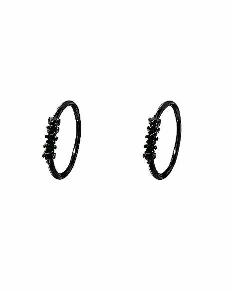 Cheapest ๐ Black CZ Hoop Earrings- 18 Gauge ๐ฅ 4 Cheapest ๐ Black CZ Hoop Earrings- 18 Gauge ๐ฅ - Image 2