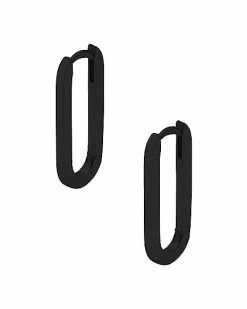 Best deal 🤩 Black Oval Huggie Hoop Earrings - 20 Gauge 😉