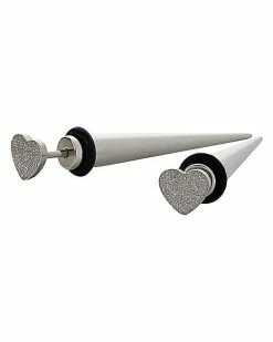 Wholesale 🛒 Sandblast Heart Fake Tapers - 18 Gauge 🎁