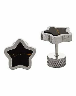 Outlet 🛒 Black Marble Star Fake Plugs - 18 Gauge 🔥