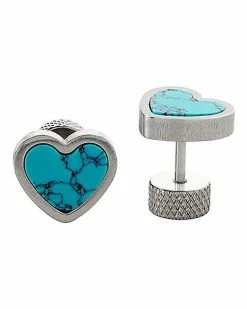 Cheapest 🧨 Teal Marble Heart Fake Plugs - 18 Gauge ⌛