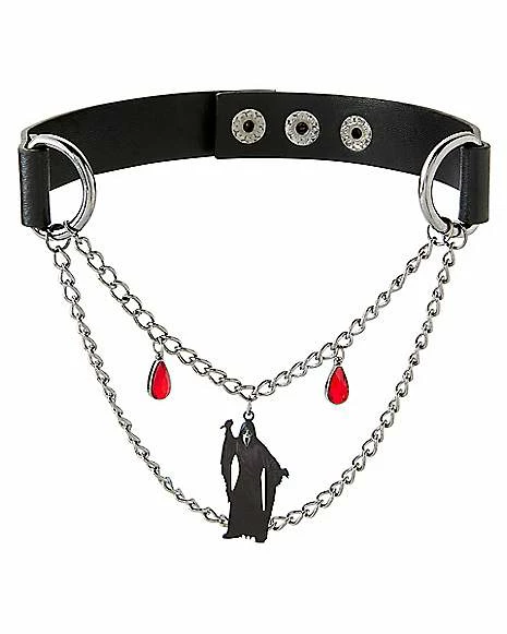 Flash Sale π Ghost Face Gem Double Chain Necklace π