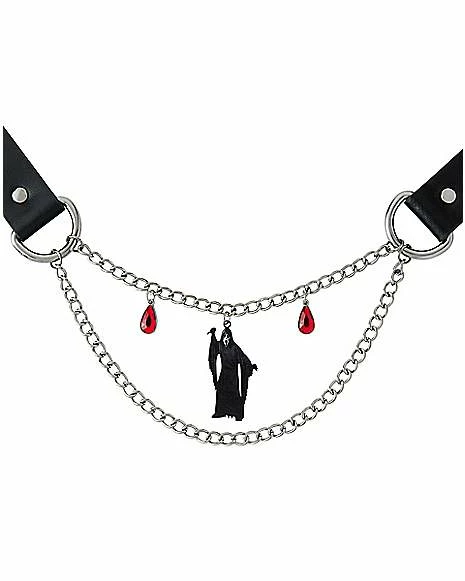 Flash Sale π Ghost Face Gem Double Chain Necklace π - Image 2