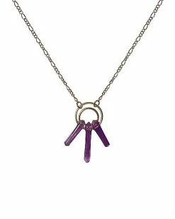Buy ⭐ Amethyst Crystal Moon Chain Necklace 👏