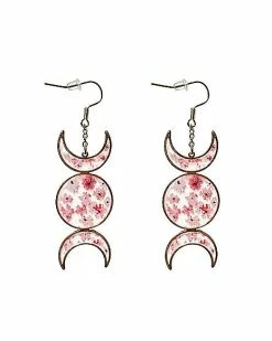 Hot Sale 👍 Triple Moon Flower Dangle Earrings 🎉