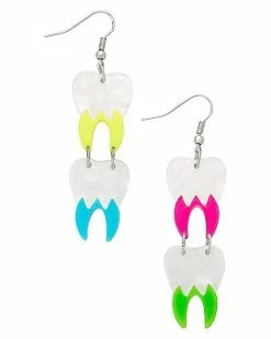 Cheapest 💯 Multi-Pack Neon Drip Tooth Dangle Earrings 😉