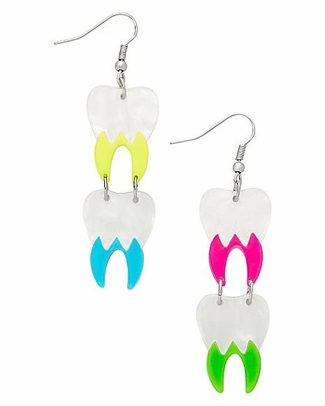 Cheapest π― Multi-Pack Neon Drip Tooth Dangle Earrings π