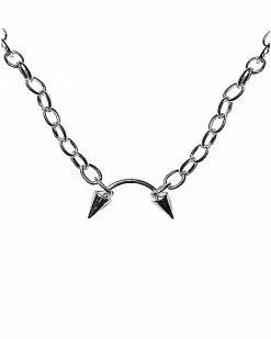 Brand new 😀 Curved Spiked Barbell Pendant Chain Necklace 🔔