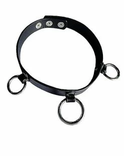 New ⭐ Faux Leather 3 Ring Choker Necklace 🥰