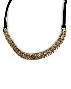 Buy 👍 Goldtone Curb Chain Choker Necklace 🌟